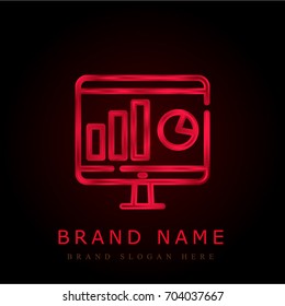 Monitor red chromium metallic logo