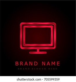 Monitor red chromium metallic logo