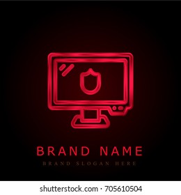 Monitor red chromium metallic logo