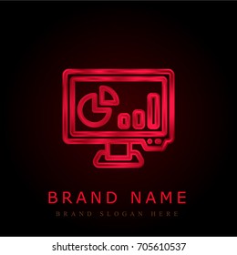 Monitor red chromium metallic logo