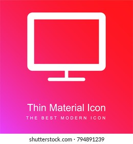 Monitor red and pink gradient material white icon minimal design
