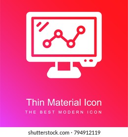 Monitor red and pink gradient material white icon minimal design