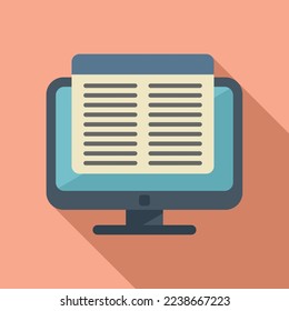 Monitor report icon flat vector. Market finance. Business data