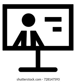Monitor report at office icon with good precision design