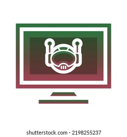 monitor robot logo gradient design template icon element