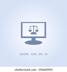 Monitor with scales balance vector icon