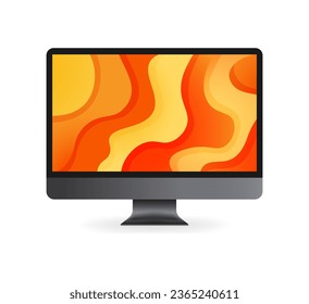 Monitor screen with a beautiful background. Flat, color, background on the monitor, monitor screen. Vector illustration