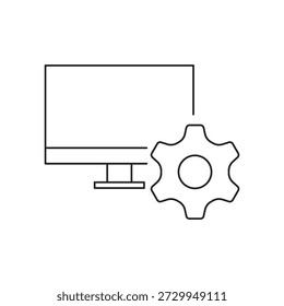 Monitor screen with big gear for system adjustment