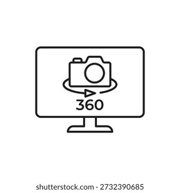 Pantalla del monitor que muestra una vista panorámica de la cámara de 360 grados