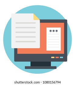 
Monitor screen with document, Confidential information concept
