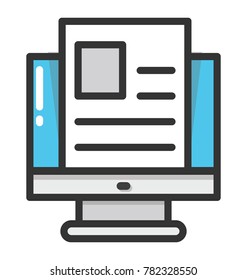 A monitor screen with a document symbolising recruitment