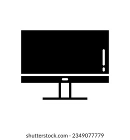 Monitor Screen Fill Icon Symbol Vector. Black Glyph Monitor Screen Icon