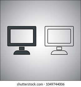 Monitor Screen fill and outline icon vector