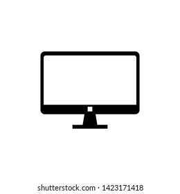 Monitor screen icon in balck and white version.