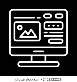 diseño de contorno de icono de pantalla del monitor