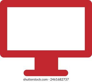 Icono de pantalla del monitor color rojo formato eps