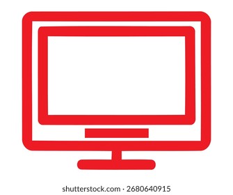 Ícone da tela do monitor | Red Computer Display Symbol Logo Design, Vetor File, Vetor Illustrator, Totalmente editável, EPS, Personalizado, Arquivo
