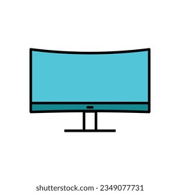 Monitor Screen Icon Vector Illustration. Monitor Screen Lineal Color Icon