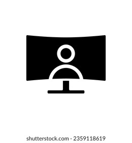 Monitor- oder Bildschirmsymbol. Vektorgrafik-Symbol für Monitor oder Bildschirm. Kann verwendet werden Online-Meeting-Symbol, Arbeit von Home-Symbol, Online-Lernen oder Lernen von Home-Symbol, etc.
