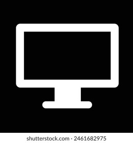 Monitor screen icon white color eps format