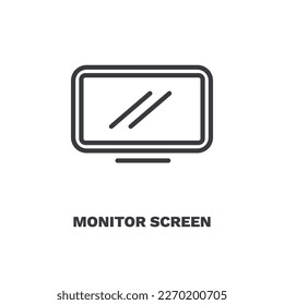 monitor screen icons. Thin line monitor screen, network icon from computer and tech collection. Outline vector isolated on white background. Editable monitor screen symbol can be used web and mobile