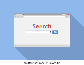 Monitor screen Internet search. Vector illustration