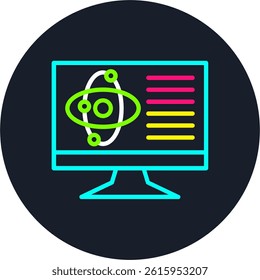 Monitor screen Line Multi Colour Circle