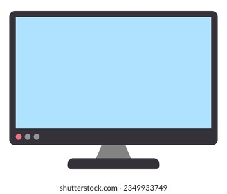 Monitor screen PC icon flat style. Vector laptop. Personal computer in flat style. Desktop computer. Computer icon isolated on white background