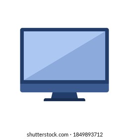 Monitor screen PC or TV icon flat style isolated on white background. Display Vector illustration