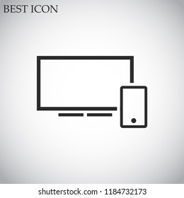 monitor screen and phone vector icon 10 eps