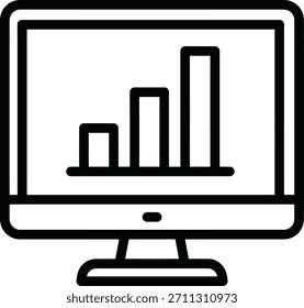 Monitorbildschirm mit Balkendiagrammen