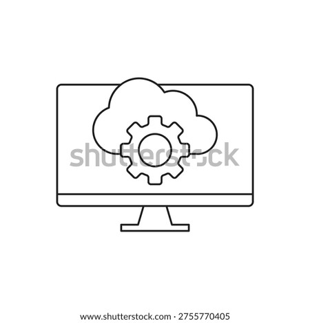 Monitor screen showing cloud with cog icon