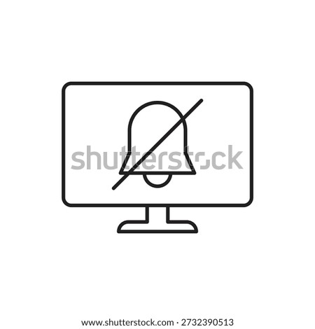 Monitor screen showing a crossed out silent notification bell
