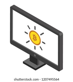 A monitor screen showing digital money 
