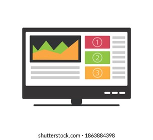 Monitor screen silhouette  radio tv for invitations, business cards, conceptual design