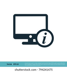 Monitor, Screen, Television Information Icon Vector Logo Template Illustration Design. Vector EPS 10.