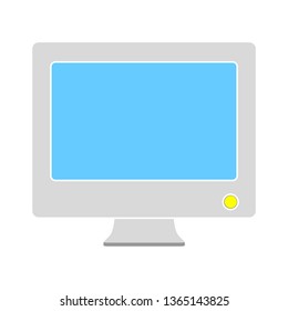 monitor screen, vector illustration, desktop computer, front view