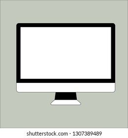 monitor screen, vector illustration,  lining draw,front view