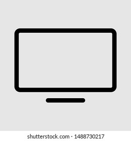 Monitor, Screen Vector Thin Icon. Linear UI style. Icon or Web design and Mobile App. One icon from the outline set in Pixel Perfect style. Editable vector stroke. 64x64 Pixel Perfect, 2 px outlin