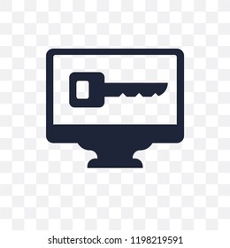 Monitor security transparent icon. Monitor security symbol design from Internet security collection. Simple element vector illustration on transparent background.