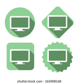 Monitor set icon on white isolated background. Vector EPS 10 illustration.