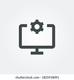 icono de configuración de monitor. símbolo de configuración de monitor aislado en fondo degradado. Ilustración vectorial