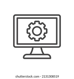 Monitor Setting premium icon sign symbol vector illustrations