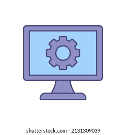 Monitor Einstellung des Symbolzeichens für Premium-Symbole Vektorgrafiken