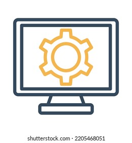 Monitor Setting Vector Icon which is suitable for commercial work and easily modify or edit it

