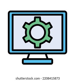 Monitor Setting Vector Icon which is suitable for commercial work and easily modify or edit it


