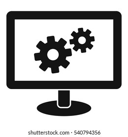 Monitor settings icon. Simple illustration of monitor settings vector icon for web