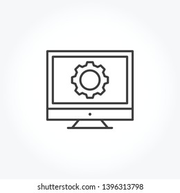 Monitor Settings vector out line icon