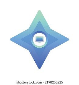 Design-Symbol für Farbverlauf-Farbverlauf-Muster des Monitors