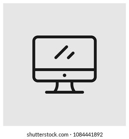 Monitor sign icon in trendy flat style isolated on grey background, modern symbol vector illustration for web
